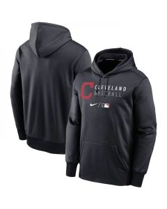 Men's Cleveland Guardians Black 2022 Performance Pullover Hoodie