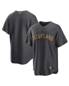 Men's Cleveland Guardians Blank 2022 All-Star Gray Cool Base Stitched Baseball Jersey