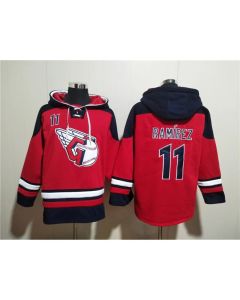Men's Cleveland Guardians Jose Ramirez Red Lace-Up Pullover Hoodie