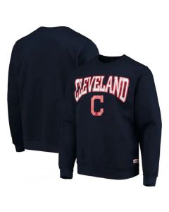Men's Cleveland Guardians Navy Pullover Sweatshirt