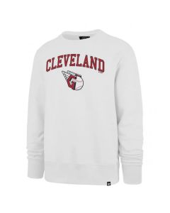 Men's Cleveland Guardians White Pullover Sweatshirt