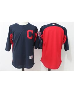 Men's Cleveland indians #12 Francisco Lindor Navy/Red Authentic Collection On-Field 3/4 Sleeve Batting Practice Stitched MLB Jersey