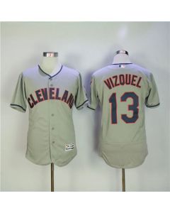Men's Cleveland indians #13 Omar Vizquel Gray Flexbase Stitched MLB Jersey