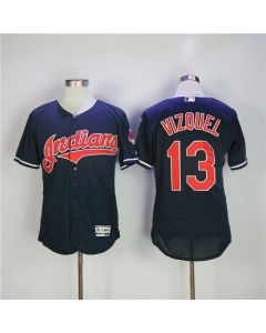 Men's Cleveland indians #13 Omar Vizquel Navy Flexbase Stitched MLB Jersey