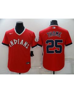 Men's Cleveland indians #25 Jim Thome Red Stitched Baseball Jersey