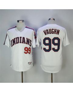 Men's Cleveland indians #99 Ricky Vaughn White Cooperstown Collection Stitched MLB Jersey