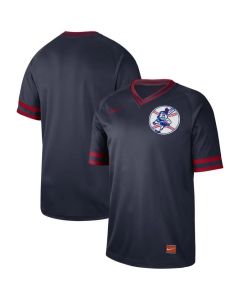 Men's Cleveland indians Blank Navy Cooperstown Collection Legend Stitched MLB Jersey