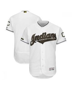 Men's Cleveland indians Blank White 2018 Memorial Day Flexbase Stitched MLB Jersey