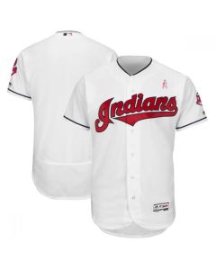 Men's Cleveland indians White 2018 Mother's Day Flexbase Stitched MLB Jersey