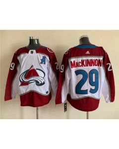 Men's Colorado Avalanche #29 Nathan MacKinnon White Stitched Jersey