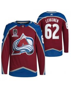 Men's Colorado Avalanche #62 Artturi Lehkonen 2022 Burgundy Stanley Cup Champions Patch Stitched Jersey