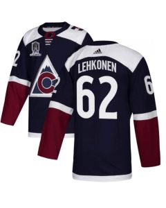 Men's Colorado Avalanche #62 Artturi Lehkonen 2022 Navy Stanley Cup Champions Patch Stitched Jersey