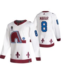 Men's Colorado Avalanche #8 Cale Makar 2022 White Stanley Cup Champions Patch Stitched Jersey