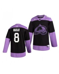 Men's Colorado Avalanche #8 Cale Makar Black Purple Stitched Jersey