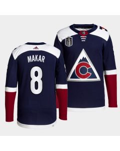Men's Colorado Avalanche #8 Cale Makar Navy 2022 Stanley Cup Final Patch Stitched Jersey