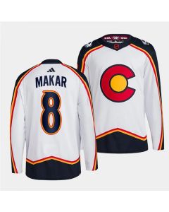 Men's Colorado Avalanche #8 Cale Makar White 2022-23 Reverse Retro Stitched Jersey