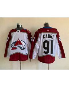 Men's Colorado Avalanche #91 Nazem Kadri White Stitched Jersey