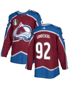 Men's Colorado Avalanche #92 Gabriel Landeskog 2022 Burgundy Stanley Cup Final Patch Stitched Jersey