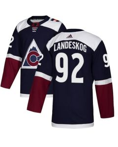 Men's Colorado Avalanche #92 Gabriel Landeskog Navy Blue Stitched NHL Jersey