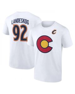 Men's Colorado Avalanche #92 Gabriel Landeskog White T-Shirt