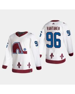 Men's Colorado Avalanche #96 Mikko Rantanen 2020-21 White Reverse Retro Stitched Jersey