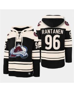 Men's Colorado Avalanche #96 Mikko Rantanen Black All Stitched Sweatshirt Hoodie