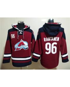 Men's Colorado Avalanche #96 Mikko Rantanen Burgundy All Stitched Sweatshirt Hoodie