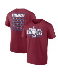 Men's Colorado Avalanche Burgundy 2022 Stanley Cup Champions Jersey Roster T-Shirt