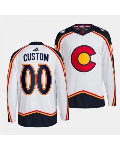 Men's Colorado Avalanche Custom White 2022-23 Reverse Retro Stitched Jersey