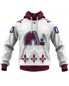 Men's Colorado Avalanche Customized White Reverse Retro Alternate Pullover Hoodie