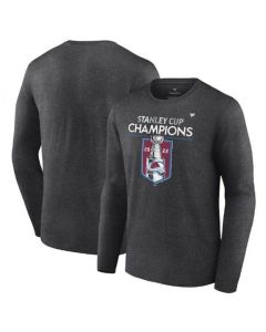 Men's Colorado Avalanche Heathered Charcoal 2022 Stanley Cup Champions Locker Room Long Sleeve T-Shirt