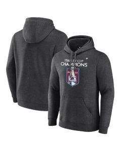 Men's Colorado Avalanche Heathered Charcoal 2022 Stanley Cup Champions Locker Room Pullover Hoodie