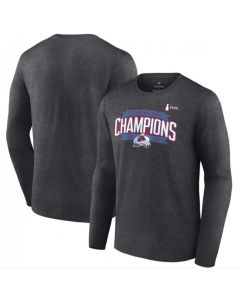 Men's Colorado Avalanche Heathered Charcoal 2022 Stanley Cup Champions Long Sleeve T-Shirt