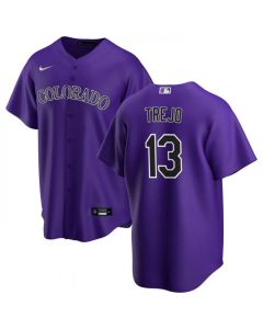 Men's Colorado Rockies #13 Alan Trejo Purple Stitched Baseball Jersey