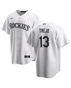 Men's Colorado Rockies #13 Alan Trejo White Stitched Baseball Jersey