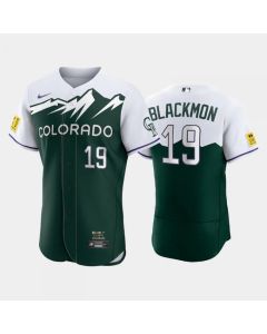 Men's Colorado Rockies #19 Charlie Blackmon 2022 Green City Connect Flex Base Stitched Jersey