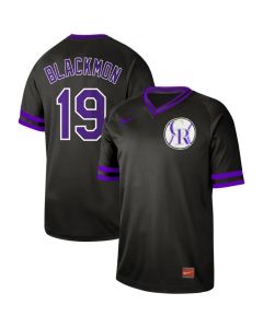 Men's Colorado Rockies #19 Charlie Blackmon Black Cooperstown Collection Legend Stitched MLB Jersey