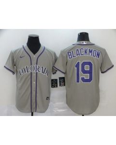 Men's Colorado Rockies #19 Charlie Blackmon Grey Cool Base Stitched MLB Jersey