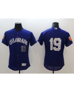 Men's Colorado Rockies #19 Charlie Blackmon Purple 2018 Spring Training Flexbase Stitched MLB Jersey
