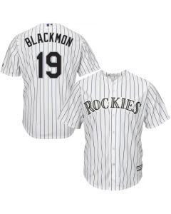 Men's Colorado Rockies #19 Charlie Blackmon White Cool Base Stitched MLB Jersey