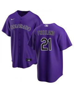 Men's Colorado Rockies #21 Kyle Freeland Purple Stitched Baseball Jersey