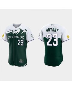 Men's Colorado Rockies #23 Kris Bryant 2022 Green City Connect Flex Base Stitched Jersey