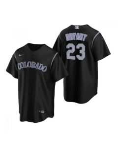 Men's Colorado Rockies #23 Kris Bryant Black Stitched Baseball Jersey
