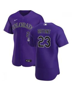 Men's Colorado Rockies #23 Kris Bryant Purple Flex Base Stitched Jersey