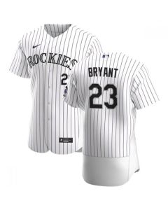 Men's Colorado Rockies #23 Kris Bryant White Flex Base Stitched Jersey