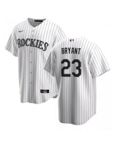 Men's Colorado Rockies #23 Kris Bryant White Stitched Baseball Jersey