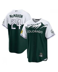 Men's Colorado Rockies #24 Ryan McMahon 2022 Green City Connect Stitched Baseball Jersey