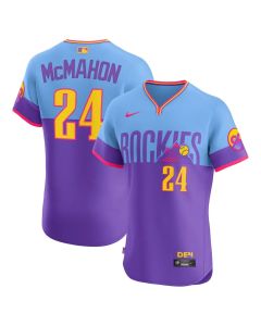 Men's Colorado Rockies #24 Ryan McMahon Purple/Light Blue 2025 City Connect Elite Player Jersey
