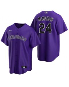 Men's Colorado Rockies #24 Ryan McMahon Purple Stitched Baseball Jersey