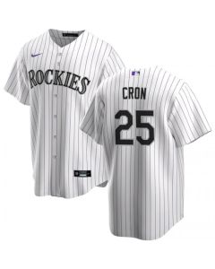 Men's Colorado Rockies #25 C.J. Cron White Stitched Baseball Jersey